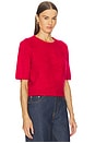 view 2 of 4 Jada Brushed Cashmere Short Sleeve Crew in Red