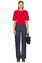 view 4 of 4 Jada Brushed Cashmere Short Sleeve Crew in Red