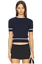 view 1 of 4 ТОП В РУБЧИК С КОРОТКИМИ РУКАВАМИ. KASSY in Navy