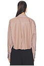 view 3 of 5 Marin Cropped Striped Shirt in Brown
