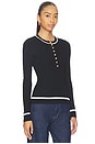 view 2 of 4 Kassy Rib Henley Top in Black