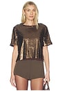 view 1 of 5 Lucy Sequin Tee in Coffee