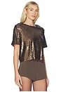 view 2 of 5 Lucy Sequin Tee in Coffee