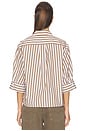 view 3 of 5 CHEMISE EN POPELINE À RAYURES LUCIA in Brown Stripe