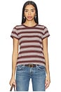 view 1 of 4 The Slub Striped Tee in Brown Blue Multi