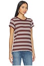 view 2 of 4 The Slub Striped Tee in Brown Blue Multi