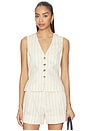view 1 of 4 Paulette Stripe Vest in White Stripe