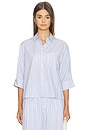 view 2 of 6 Lucia Stripe Poplin Shirt in Baby Blue Stripe