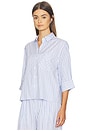 view 3 of 6 Lucia Stripe Poplin Shirt in Baby Blue Stripe