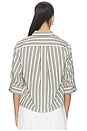view 3 of 4 Lucia Stripe Poplin Shirt in Charcoal Stripe