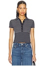 view 1 of 4 The Knit Button Stripe Polo Tee in Sal Multi
