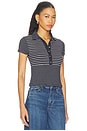view 2 of 4 The Knit Button Stripe Polo Tee in Sal Multi