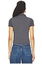 view 3 of 4 The Knit Button Stripe Polo Tee in Sal Multi