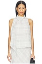 view 1 of 5 Adela Plaid Top in White Plaid