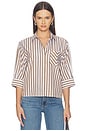 view 1 of 5 Lucia Shirt in Brown Stripe