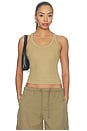 view 1 of 4 The Essential Rib Wide String Tank in Toffee