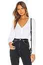view 1 of 4 The Rib Henley Top in White