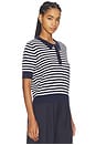 view 2 of 4 Stripe Knit Polo in Midnight & Chalk
