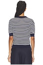 view 3 of 4 Stripe Knit Polo in Midnight & Chalk