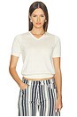 view 1 of 4 V-neck Knit Tee in Ecru