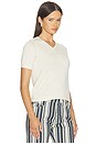 view 2 of 4 V-neck Knit Tee in Ecru