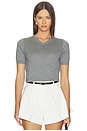 view 1 of 4 V-neck Knit Tee in Pebble
