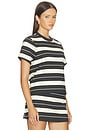 view 2 of 4 Stripe Slit Tee in Cream & Ink