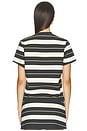 view 3 of 4 Stripe Slit Tee in Cream & Ink