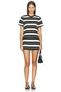 view 4 of 4 Stripe Slit Tee in Cream & Ink