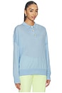 view 2 of 4 Silk Cashmere Boxy Long Sleeve Polo in Azure
