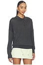 view 2 of 4 Silk Cashmere Boxy Long Sleeve Polo in Graphite