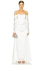 view 1 of 3 Lucien Sleeve Gown in Ivory