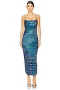 view 1 of 4 Zeph Gown in Blue & Green