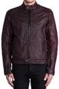 view 5 of 7 Leather Jacket in Burgundy