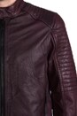 view 6 of 7 Leather Jacket in Burgundy
