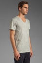 view 2 of 5 Short Sleeve V Neck Tee in Light Grey