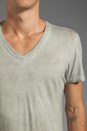 view 5 of 5 Short Sleeve V Neck Tee in Light Grey