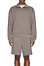 view 5 of 6 Quater Zip Lightweight Terry in Quarry