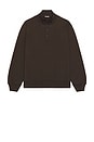 view 5 of 4 Midweight Terry Standard Button Mockneck in Coffee