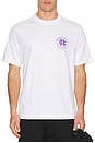 view 3 of 3 Midweight Jersey Water Colour T-shirt in White & Purple