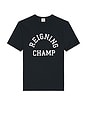 view 1 of 3 Lightweight Jersey Arch Logo T-Shirt in Navy & White
