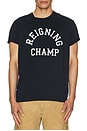 view 3 of 3 Lightweight Jersey Arch Logo T-Shirt in Navy & White