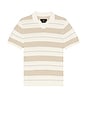 view 4 of 4 Cotton Linen Stripe Victor Polo in Ivory & Oyster