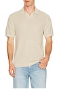 view 1 of 4 Cotton Linen Victor Polo in Heather Oatmeal