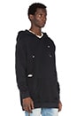 view 2 of 4 Distressed Hoodie in Faded Black