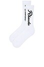 view 2 of 2 Destinado Script Socks in White & Black