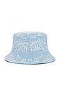 view 1 of 2 Bandana Canvas Bucket Hat in Blue & White