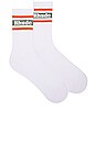 view 1 of 2 Striped Logo Sock in White/Sage/Orange