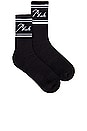 view 1 of 2 Rhude Script Logo Sock in Black & White