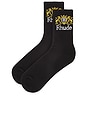 view 2 of 2 Crest Logo Sock in Black, White, & Yellow